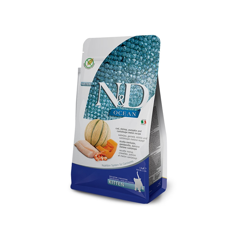 Farmina - Natural & Delicious Ocean Kitten con Merluzzo Gamberi Zucca Cantalupo 300GR
