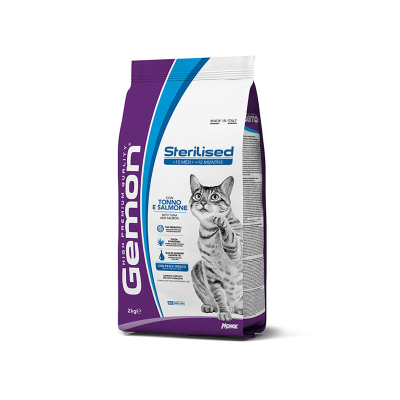 Gemon - Cat Adult Sterilised avec Thon et Saumon 2KG Gemon - Cat Adult Sterilised avec Thon et Saumon 2KG