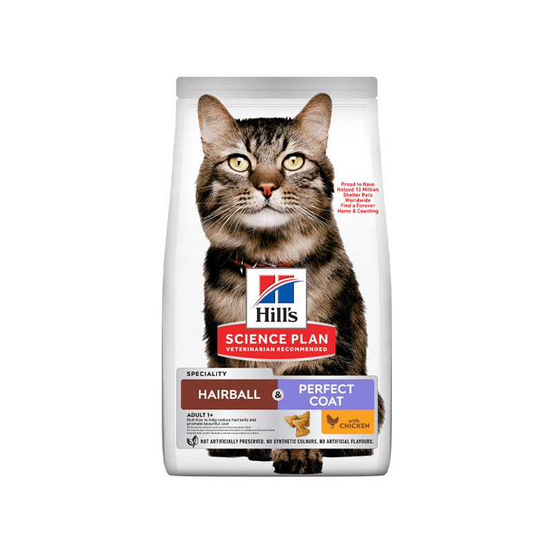 Hill's - Science Plan Feline Adult Hairball & Perfect Coat Chicken 1,50KG Hill's - Science Plan Feline Adult Hairball & Perfect Coat Chicken 1,50KG