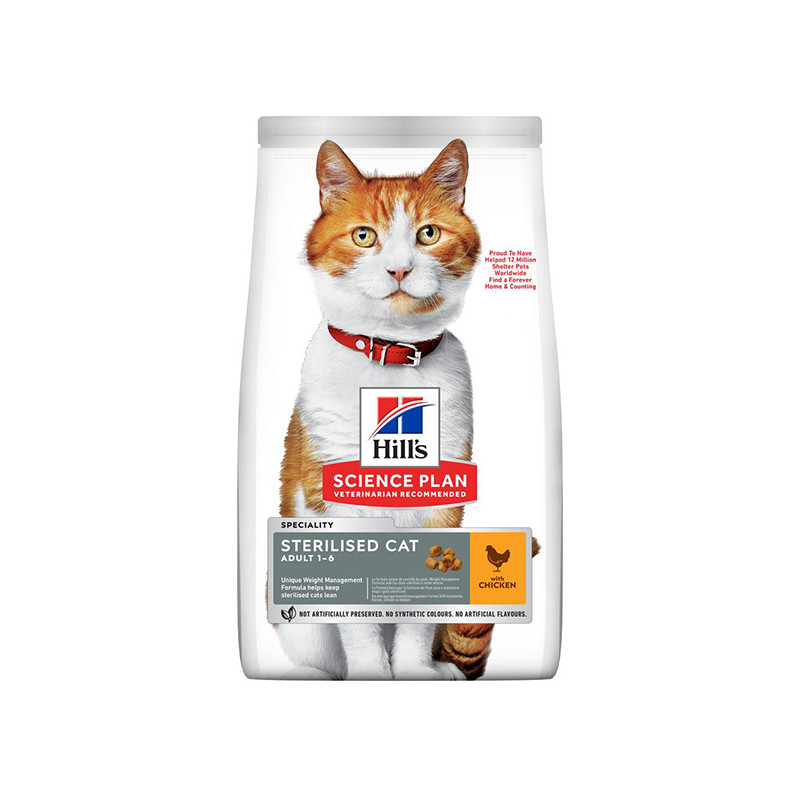 Hill's - Science Plan Cat Adult Sterilised avec Poulet 3KG Hill's - Science Plan Cat Adult Sterilised avec Poulet 3KG