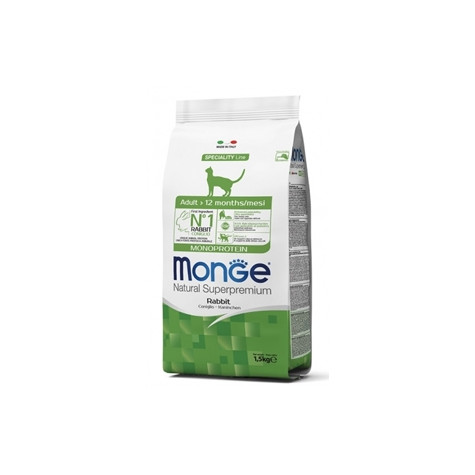 Monge - Natural Superpremium Adult Monoprotein Coniglio 1,50KG (Gatto) - 