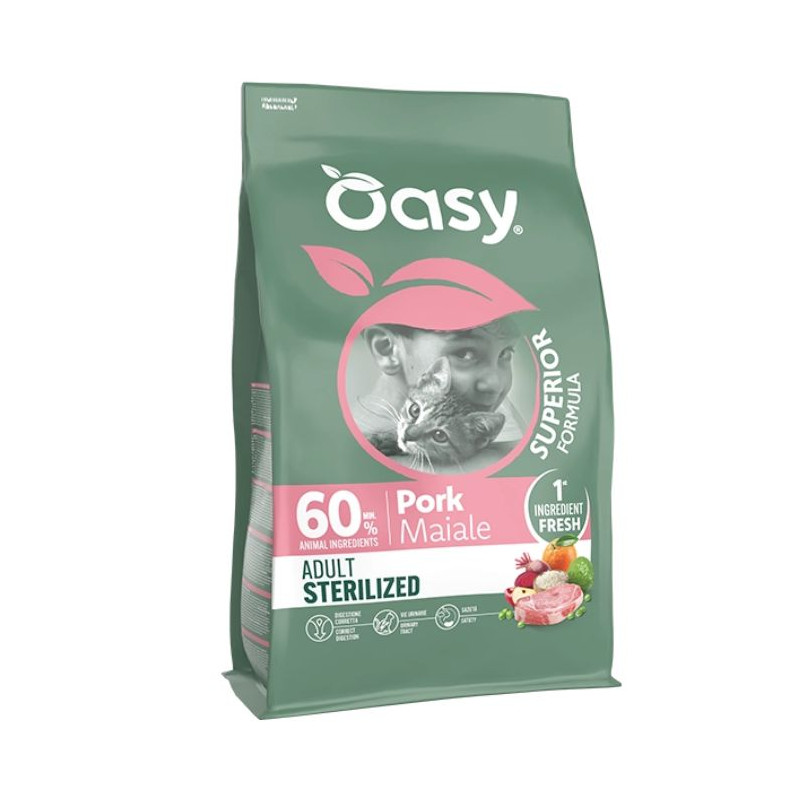 Oasy - Superior Formula Cat Adult Sterilised Maiale 1,50KG Oasy - Superior Formula Cat Adult Sterilised Maiale 1,50KG