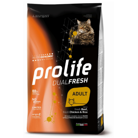 Prolife - Dual Fresh Adult Beef Chicken & Rice 400GR (Gatto) - 