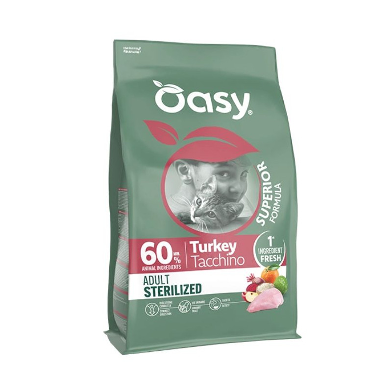 Oasy - Superior Formula Cat Adult Sterilised Dinde 1,5 kg Oasy - Superior Formula Cat Adult Sterilised Dinde 1,5 kg