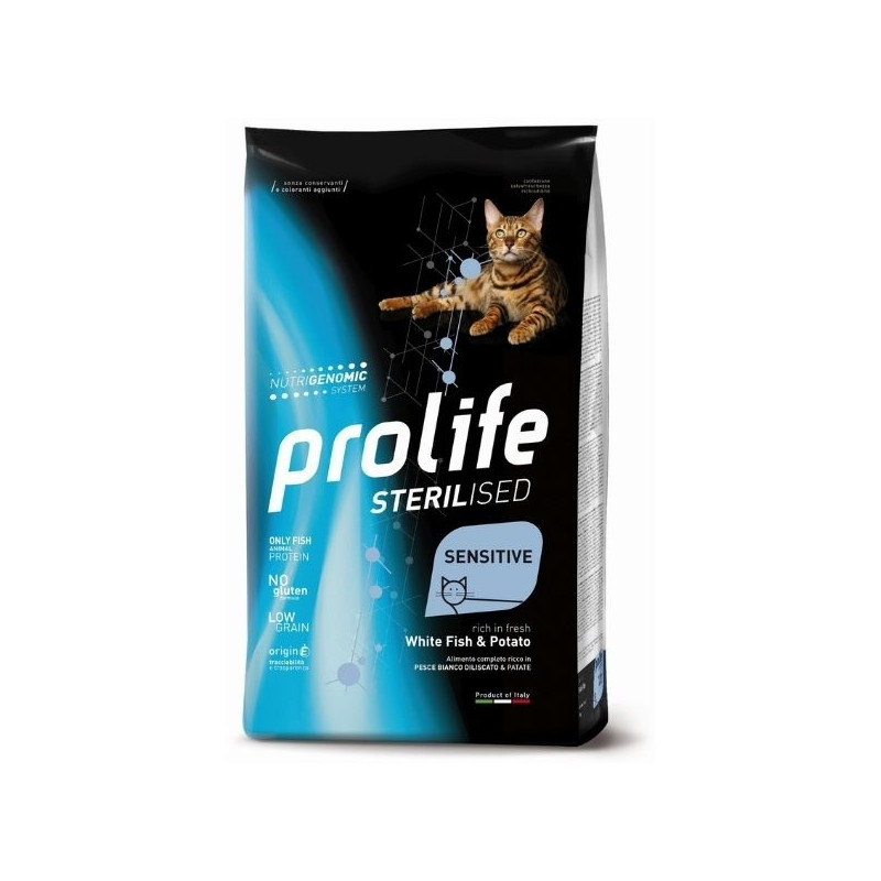 Prolife - Sterilised Sensitive Adult Poisson Blanc et Pommes de terre 400GR Prolife - Sterilised Sensitive Adult Poisson Blanc et Pommes de terre 400GR