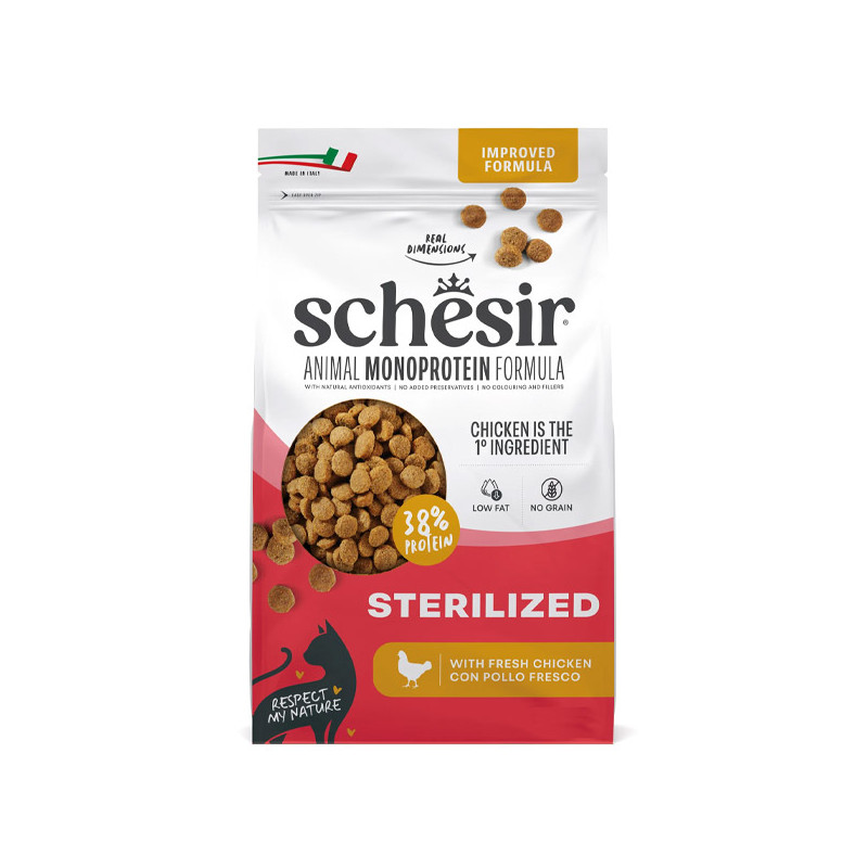 Schesir - Cat Adult Sterilized Animal Monoprotein Formula Chicken 1,50KG Schesir - Cat Adult Sterilized Animal Monoprotein Formula Chicken 1,50KG
