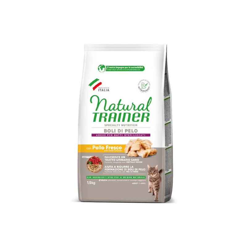 Trainer - Natural Cat Boli di pelo con pollo 1,50KG Trainer - Natural Cat Boli di pelo con pollo 1,50KG
