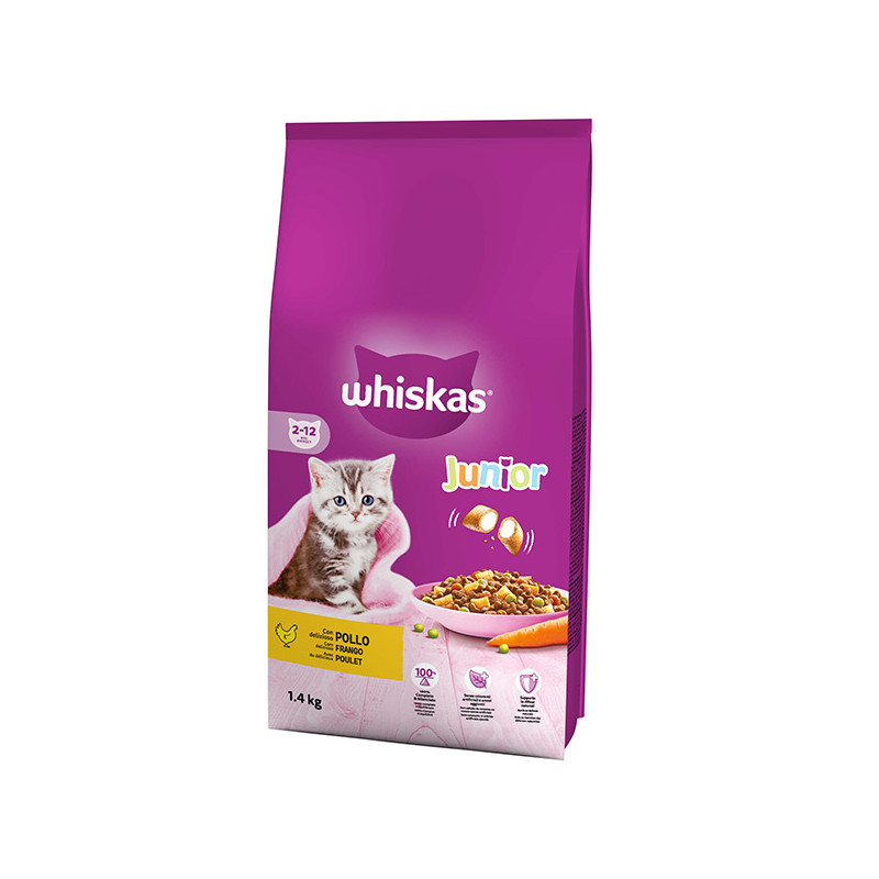 Whiskas - Croccantini Junior Pollo 2x 1,40KG (Gatto) Whiskas - Croccantini Junior Pollo 2x 1,40KG (Gatto)