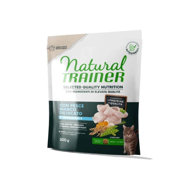 Trainer - Natural Selected Quality Nutrition Cat Adult Sterilised Con Pesce No Grain 300GR Trainer - Natural Selected Quality Nutrition Cat Adult Sterilised Con Pesce No Grain 300GR
