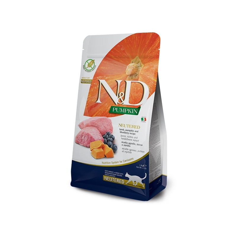 Farmina - Natural & Delicious Neutered Agnello Zucca e Mirtilli Grain Free 5KG (Gatto) Farmina - Natural & Delicious Neutered Agnello Zucca e Mirtilli Grain Free 5KG (Gatto)