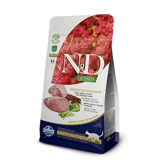 Farmina - Natural & Delicious Quinoa Weight Management Agnello Broccoli e Asparagi 5KG (Gatto) - 