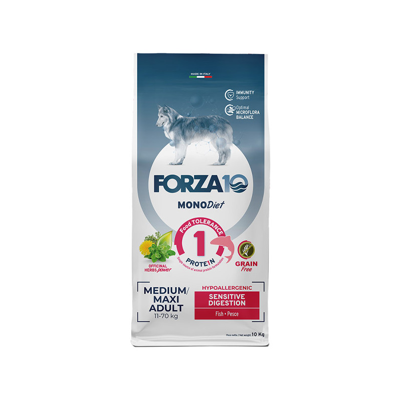 Forza10 - Dog Medium Maxi Adult Mono Diet Monoprotein Sensitive Digestion Fish - 10KG (Dog) Forza10 - Dog Medium Maxi Adult Mono Diet Monoprotein Sensitive Digestion Fish - 10KG (Dog)