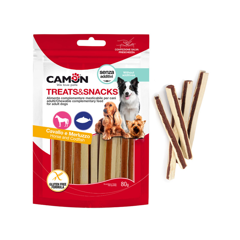 Camon - Sandwich Stick von Pferd und Kabeljau - 80GR (Hund) Camon - Sandwich Stick von Pferd und Kabeljau - 80GR (Hund)