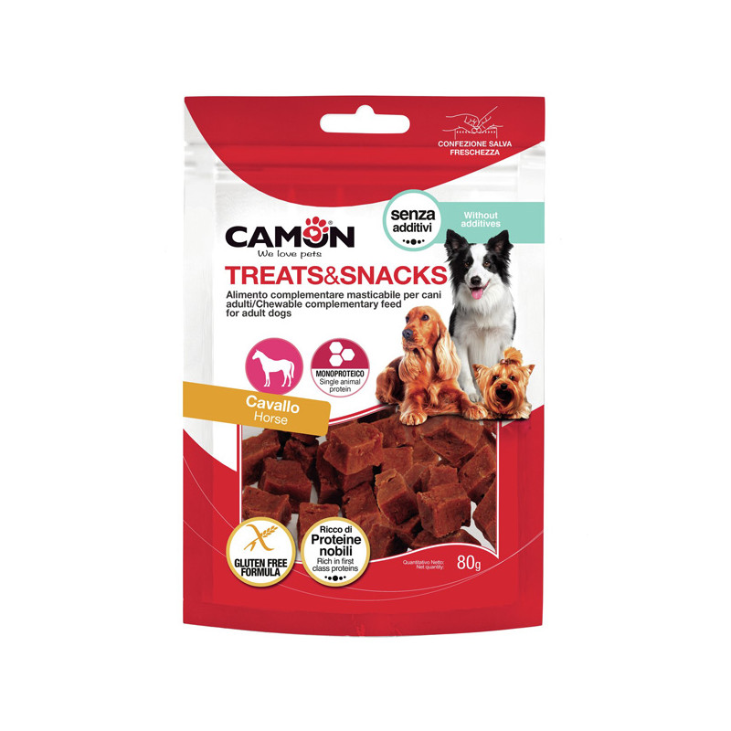 Camon - Snack Monoproteici Dadini di Cavallo - 80GR (Cane)