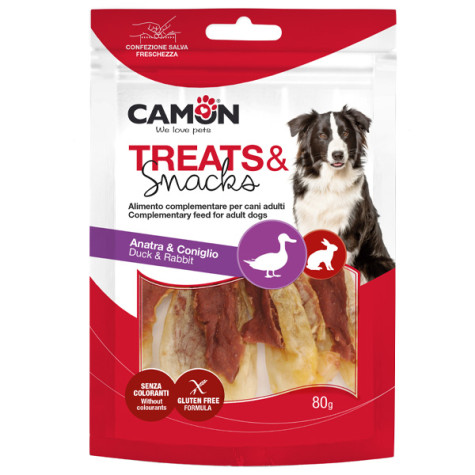 Camon - Treats & Snacks Orecchie Di Coniglio Con Anatra - 80GR (Cane) -