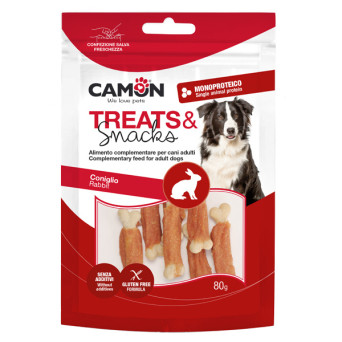 Camon - Treats & Snacks Ossicini Arrotolati con Coniglio - 80GR (Cane) - 