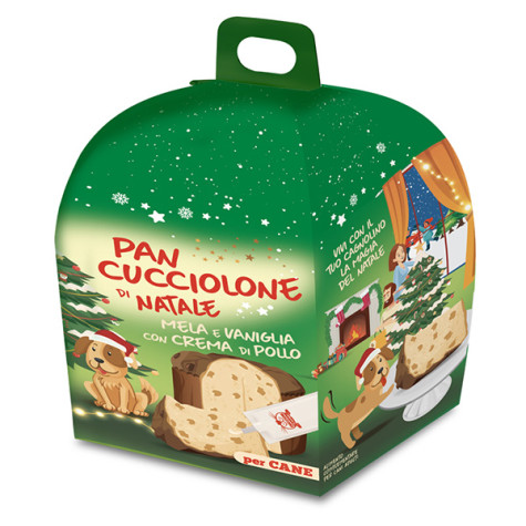 Coltivia - Pan Cucciolone Di Natale Mela e Vaniglia con Crema di Pollo per Cani - 72GR (Cane) - 
