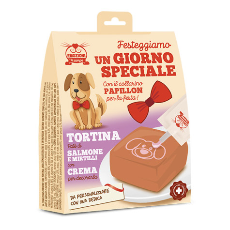 Coltivia - Un Giorno Speciale Kit per il Compleanno del Cane con Tortina Gusto Salmone - 1 Box Completo (Cane) - 