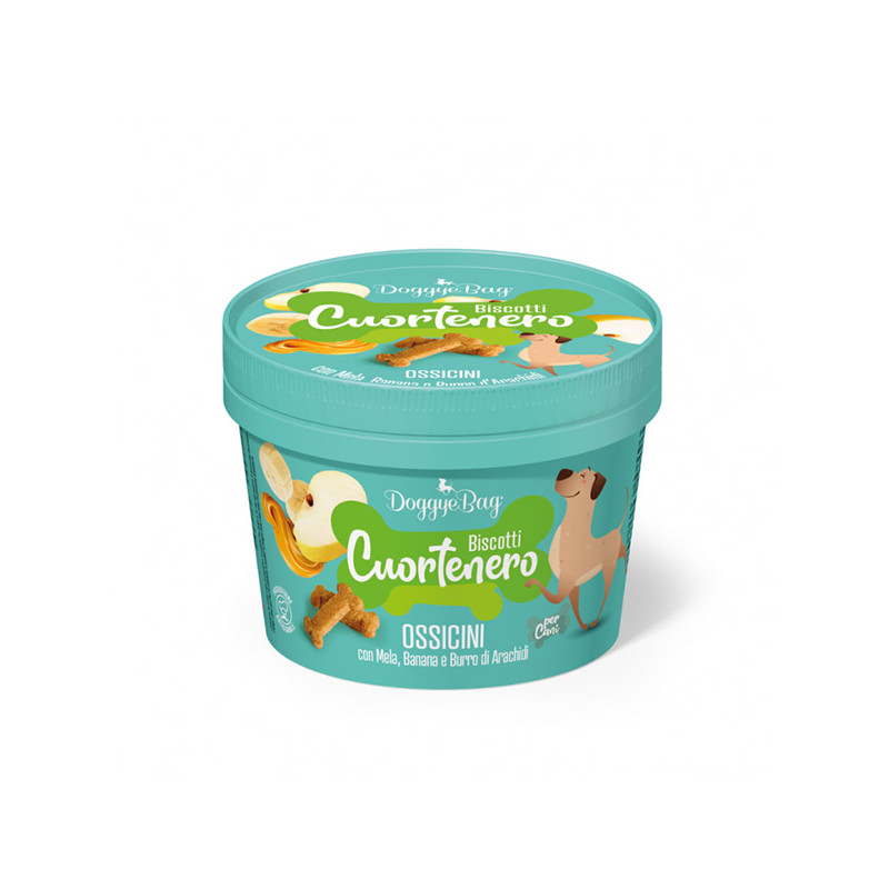 Doggye bag - Cuortenero Biscotti Ossicini Low Grain Mela Banana e Burro D'arachidi - 150GR (Cane) Doggye bag - Cuortenero Biscotti Ossicini Low Grain Mela Banana e Burro D'arachidi - 150GR (Cane)