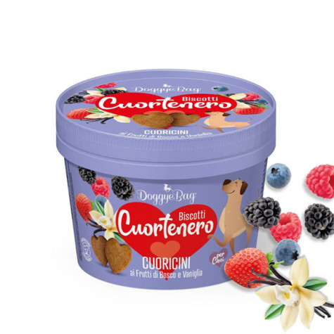Doggye bag - Cuortenero Biscotti Cuoricini Low Grain Frutti di Bosco e Vaniglia - 150GR (Cane) - 