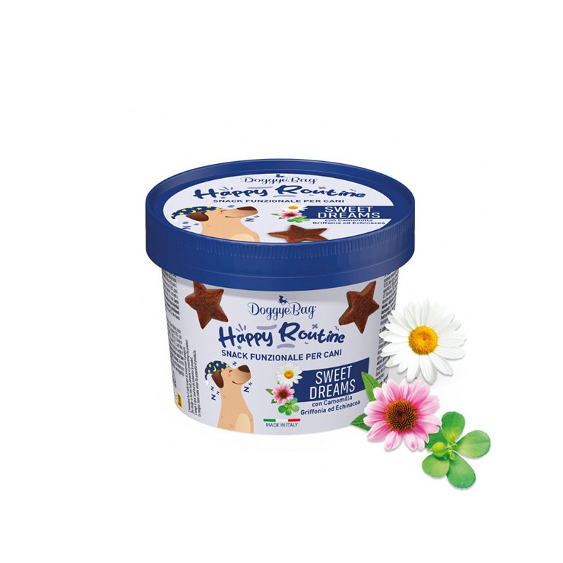 Doggye bag - Happy Routine Snack Funzionale Sweet Dreams with Camomilla Griffonia ed Echinacea - 150GR (Dog) Doggye bag - Happy Routine Snack Funzionale Sweet Dreams with Camomilla Griffonia ed Echinacea - 150GR (Dog)