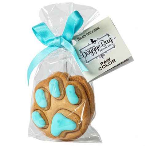 Doggye bag - Paw Biscotto a Forma di Zampa Azzurra per Cani - 2 Biscotti da 45 Gr. (Cane) - 