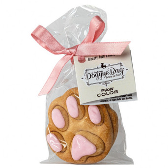 Doggye bag - Paw Biscotto a Forma di Zampa Rosa per Cani - 2 Biscotti da 45 Gr. (Cane) - 