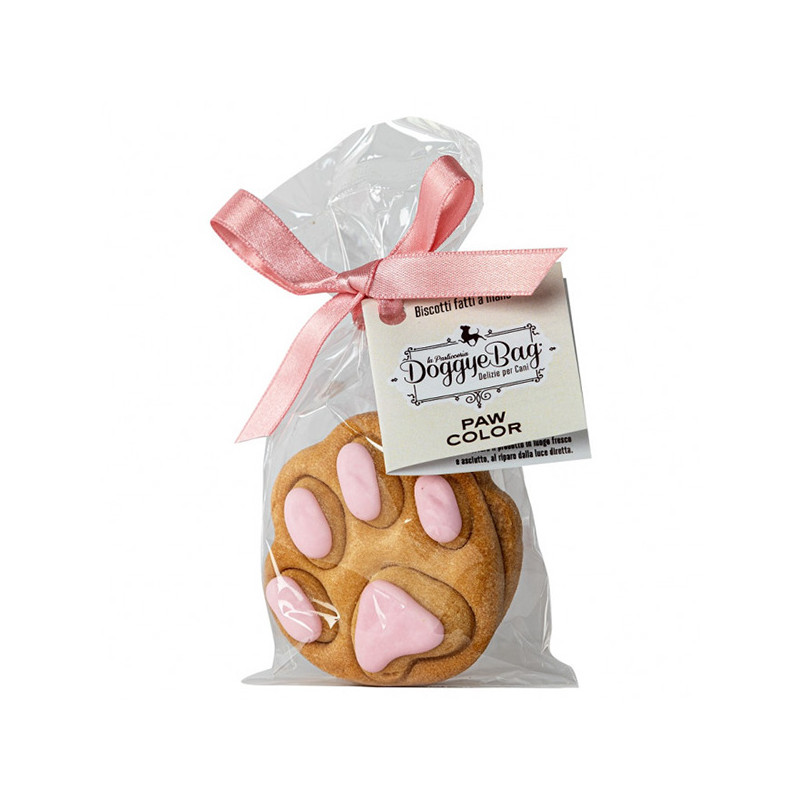 Doggye bag - Paw Biscotto a Forma di Zampa Rosa per Cani - 2 Biscotti da 45 Gr. (Cane)