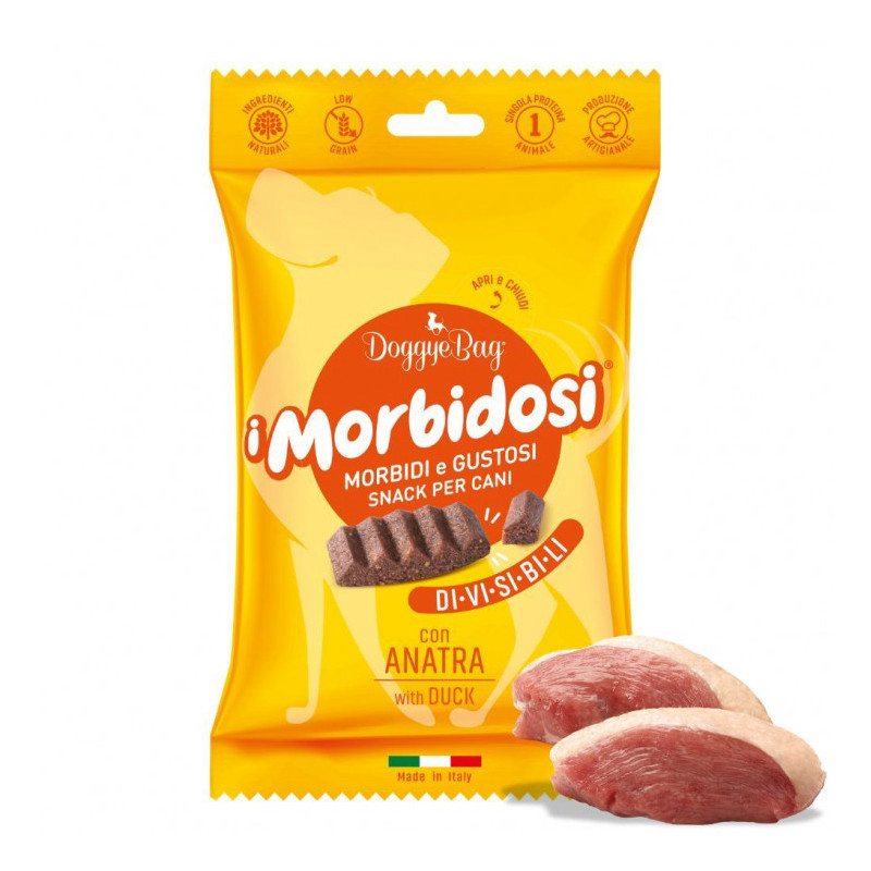 Doggye bag - I Morbidosi Snack mit Ente - 90GR (Hund) Doggye bag - I Morbidosi Snack mit Ente - 90GR (Hund)