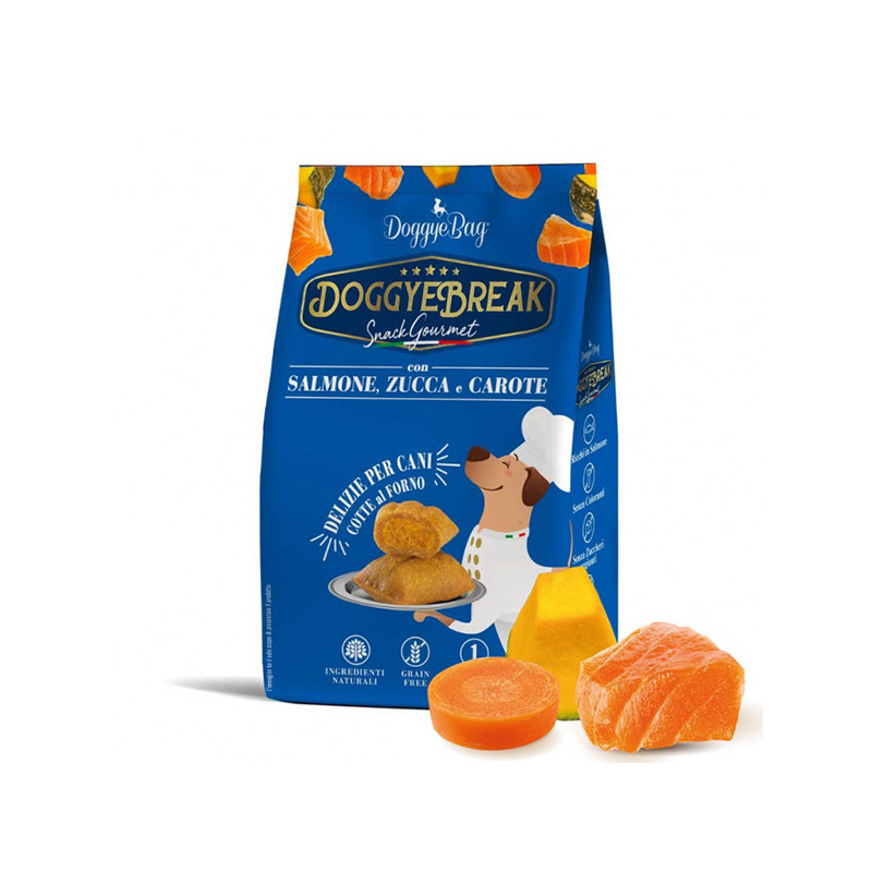 Doggye bag - DoggyeBreak Snack mit Lachs Kürbis und Karotten - 180GR (Hund)
