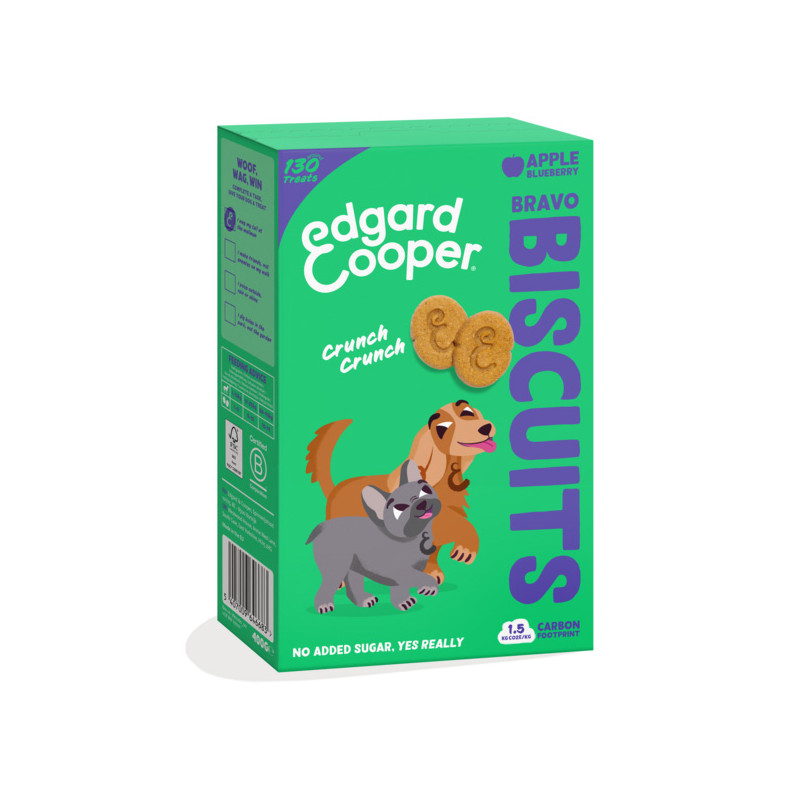 Edgard&Cooper - Biscuits for Dogs Bravo Biscuits Apple and Blueberries - 400GR (Dog)