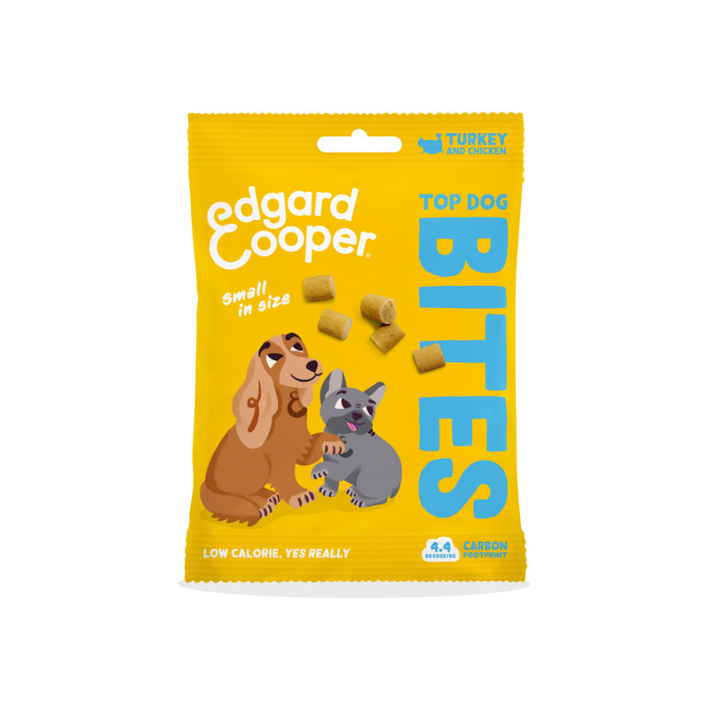 Edgard&Cooper - Snack Dogs Chunks Top Dog Bites Turkey and Chicken Small - 50Gr. Piccoli (Dog)
