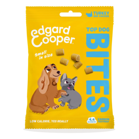 Edgard&Cooper - Snack Cani Bocconcini Top Dog Bites Tacchino e Pollo Small - 50Gr. Piccoli (Cane) -