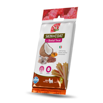 Farmina - Natural & Delicious Adult Mini Quinoa Dental Treat Skin Coat Aringa - 60GR (Cane) - 