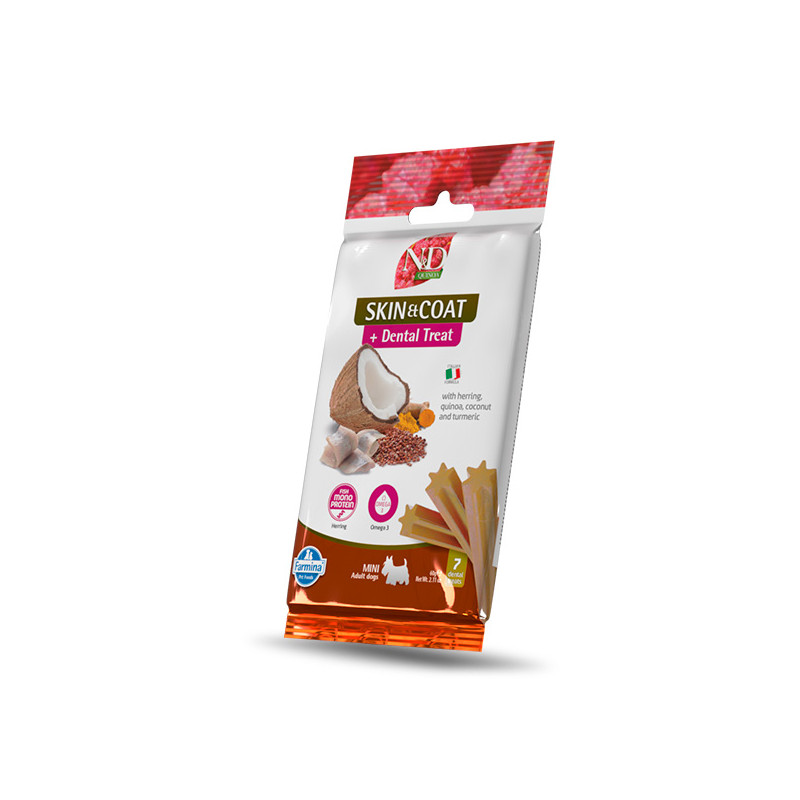 Farmina - Natural & Delicious Adult Mini Quinoa Dental Treat Skin Coat Herring - 60GR (Dog) Farmina - Natural & Delicious Adult Mini Quinoa Dental Treat Skin Coat Herring - 60GR (Dog)