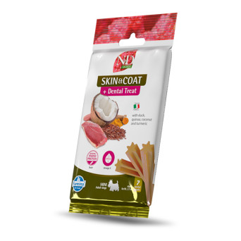 Farmina - Natural & Delicious Adult Mini Quinoa Dental Treat Skin Coat Anatra - 60GR (Cane) - 
