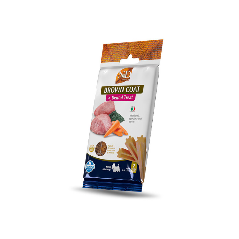 Farmina - Natural & Delicious Brown Adult Mini Dental Treat Lamb - 60GR (Dog) Farmina - Natural & Delicious Brown Adult Mini Dental Treat Lamb - 60GR (Dog)