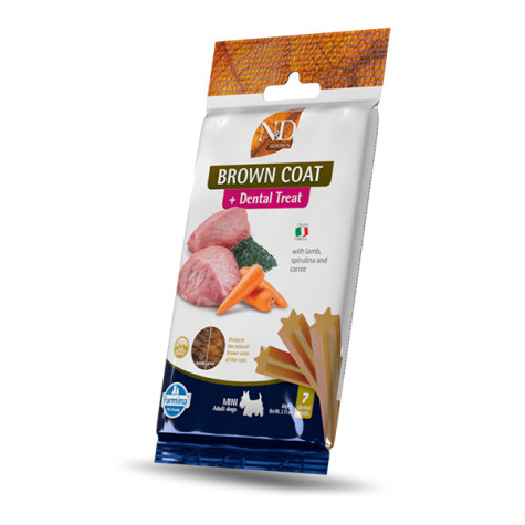 Farmina - Natural & Delicious Brown Adult Mini Dental Treat Agnello - 60GR (Cane) - 