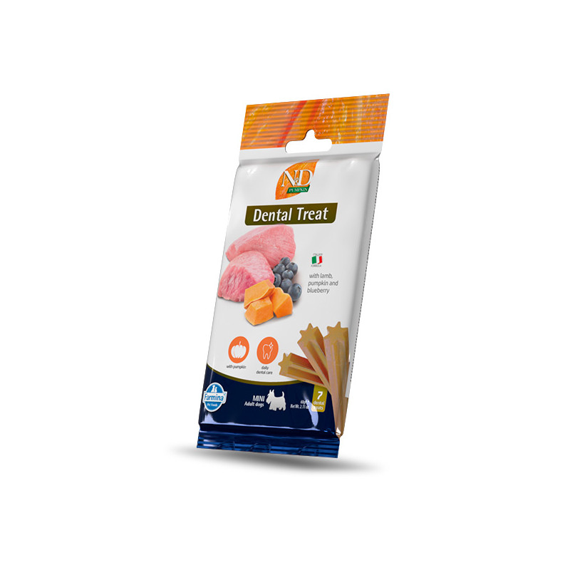 Farmina - Natural & Delicious Kürbis Adult Mini Dental Lamm - 60GR (Hund) Farmina - Natural & Delicious Kürbis Adult Mini Dental Lamm - 60GR (Hund)