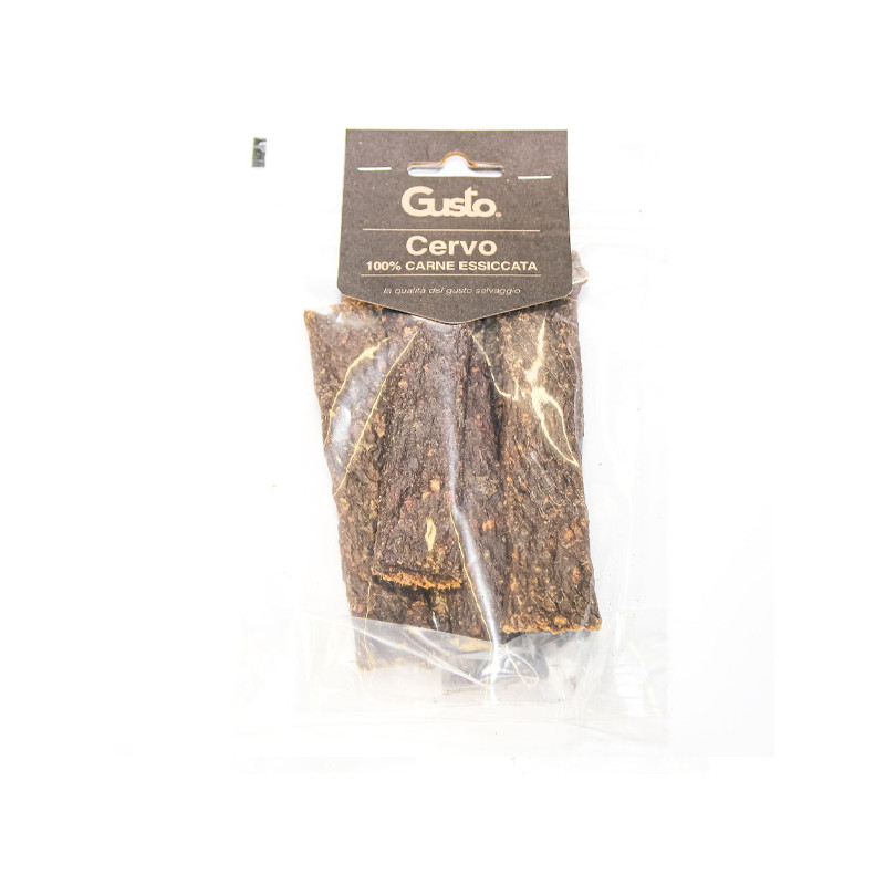 Gusto - Strisce Snack 100% Carne Essiccata di Cerf 100 g (Chien) Gusto - Strisce Snack 100% Carne Essiccata di Cerf 100 g (Chien)