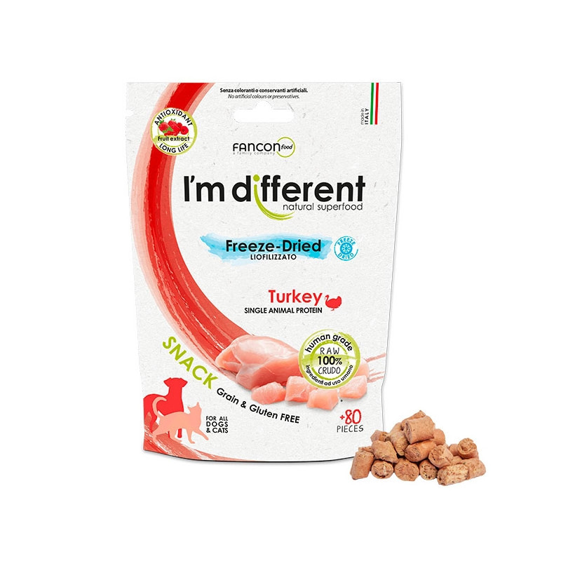 I'm Different - Snack Liofilizzato Solo a Base von Truthahn - 40 Gr. - 80 pezzi (Hund) I'm Different - Snack Liofilizzato Solo a Base von Truthahn - 40 Gr. - 80 pezzi (Hund)