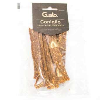 Gusto - Strisce Snack 100% Carne Essiccata di Coniglio - 100GR (Cane) - 