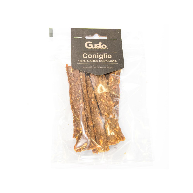 Gusto - Strisce Snack 100% Carne Essiccata of Rabbit - 100GR (Dog) Gusto - Strisce Snack 100% Carne Essiccata of Rabbit - 100GR (Dog)