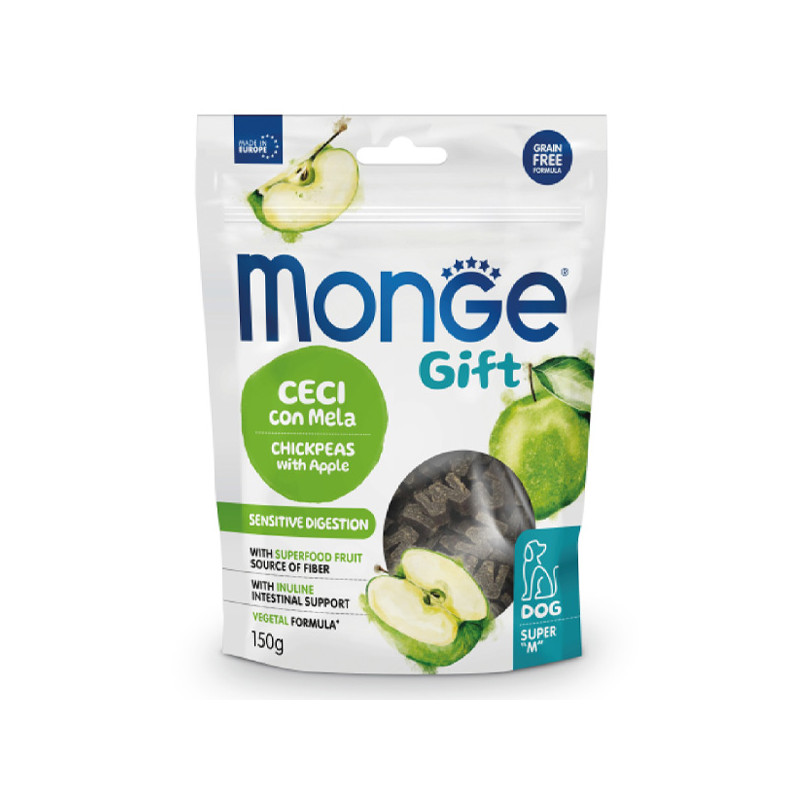 Monge - Snack Gift Dog Adult Super M Sensitive Digestion Ceci con Mela - 150GR (Cane)