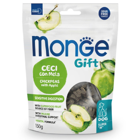 Monge - Snack Gift Dog Adult Super M Sensitive Digestion Ceci con Mela - 150GR (Cane) -