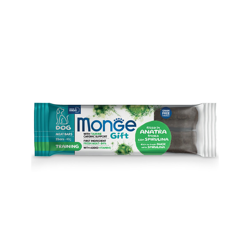 Monge - Snack Dog Meat Bars Adult Training Ricco in Canard Fresca avec Spirulina 40 g (Chien) Monge - Snack Dog Meat Bars Adult Training Ricco in Canard Fresca avec Spirulina 40 g (Chien)