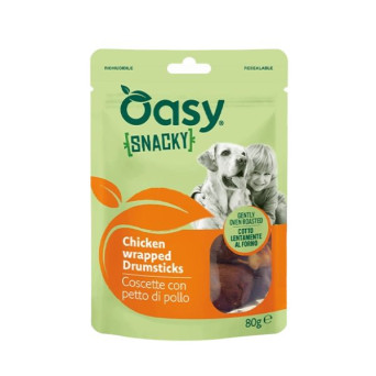 Oasy - Snacky Dog Coscette con Petto di Pollo - 80GR (Cane) - 