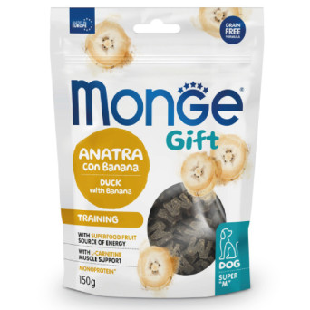 Monge - Snack Gift Dog Adult Super M Training Anatra con Banana - 150GR (Cane) - 