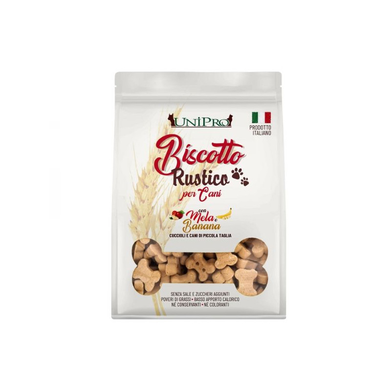 Unipro - Biscotto Rustico per Cuccioli con Mela e Banana - 300GR (Cane) Unipro - Biscotto Rustico per Cuccioli con Mela e Banana - 300GR (Cane)