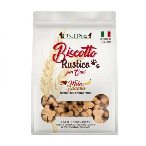 Unipro - Biscotto Rustico per Cuccioli con Mela e Banana - 300GR (Cane) - 